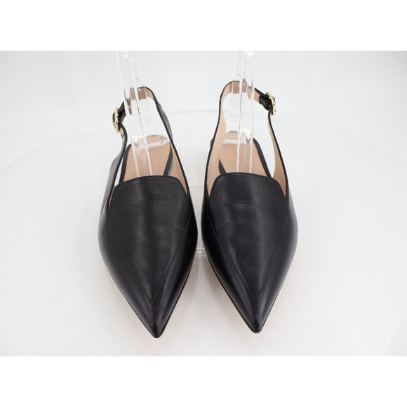 Stuart Weitzman Ryder Flat Women Size 9 Black Leather Slingback Loafers Pointed - Picture 4 of 14